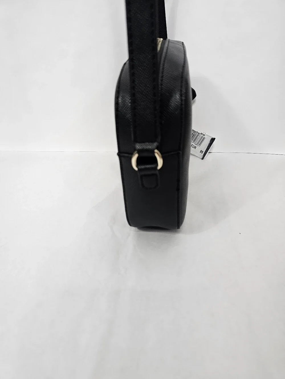 GUESS Black Carys Saffiano Camera Crossbody Bag Faux Vegan Leather NEW
